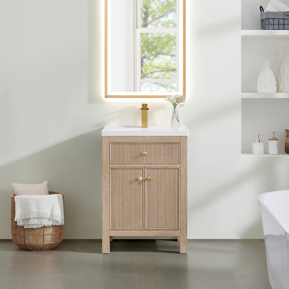 Cerrito 24" Single Bathroom Vanity in Natural Oak. Picture 2