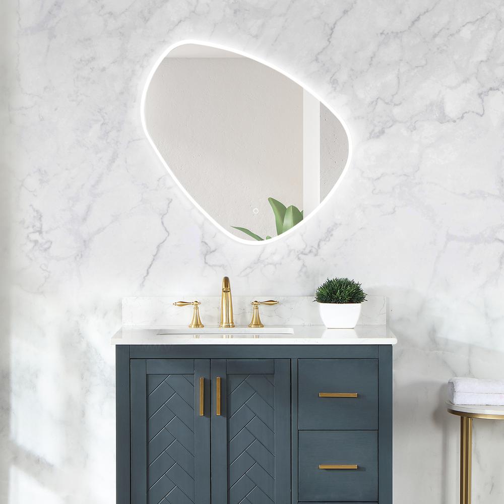 Rasso Novelty 32" Frameless Modern Bathroom/Vanity LED Lighted Wall Mirror. Picture 11