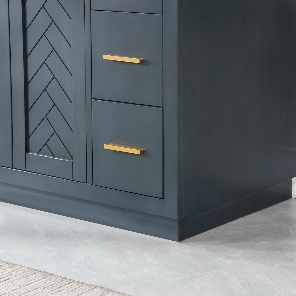 48" Single Bathroom Vanity Set in Classic Blue with Mirror. Picture 9