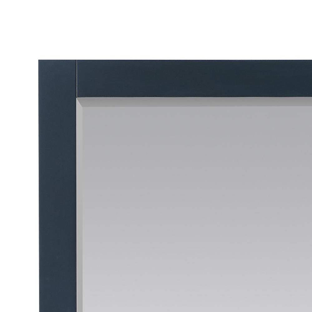 28" Rectangular Bathroom Wood Framed Wall Mirror in Classic Blue. Picture 9