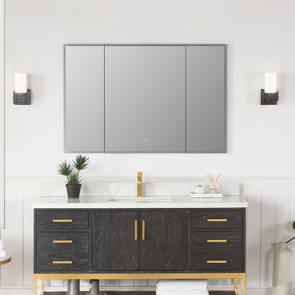 Frameless Surface-Mount/Recessed LED Lighted Bathroom Medicine Cabinet. Picture 7