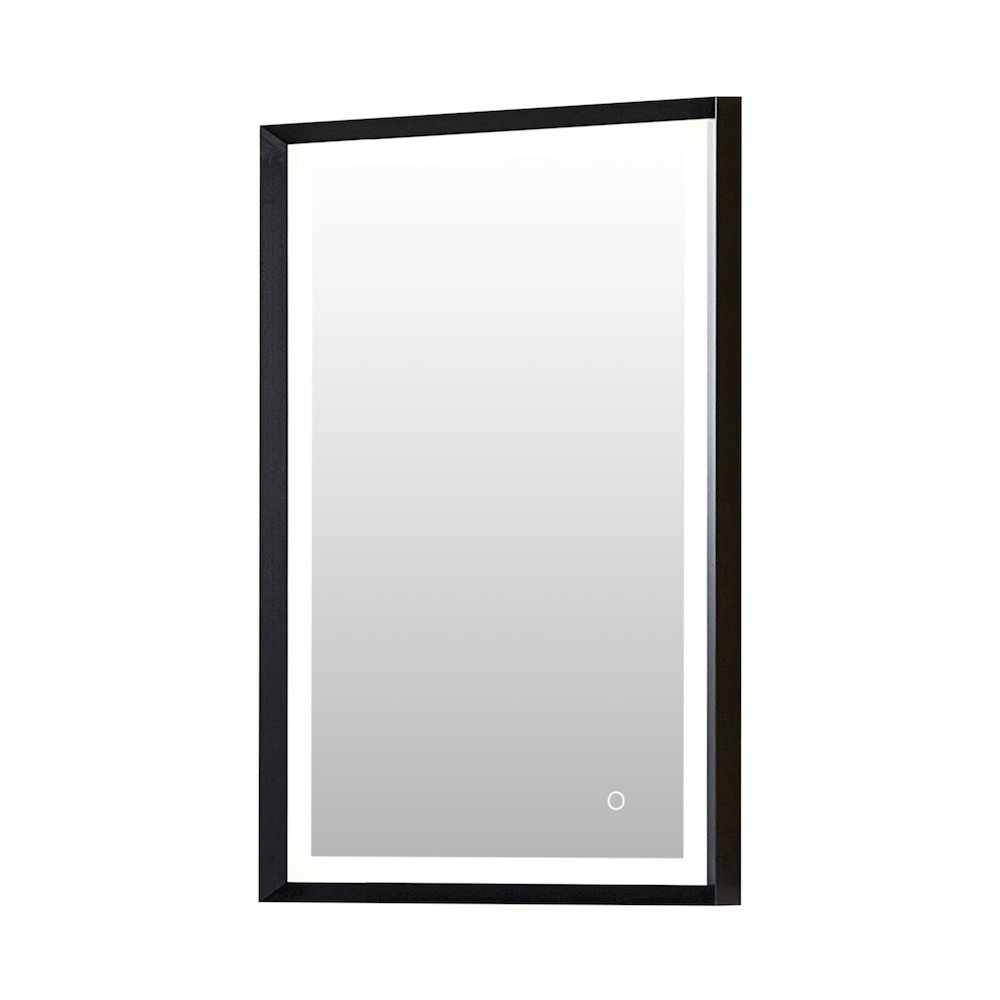 24"x36" Rectangular Wall Mirror in Matte Black Aluminum Framed. Picture 2
