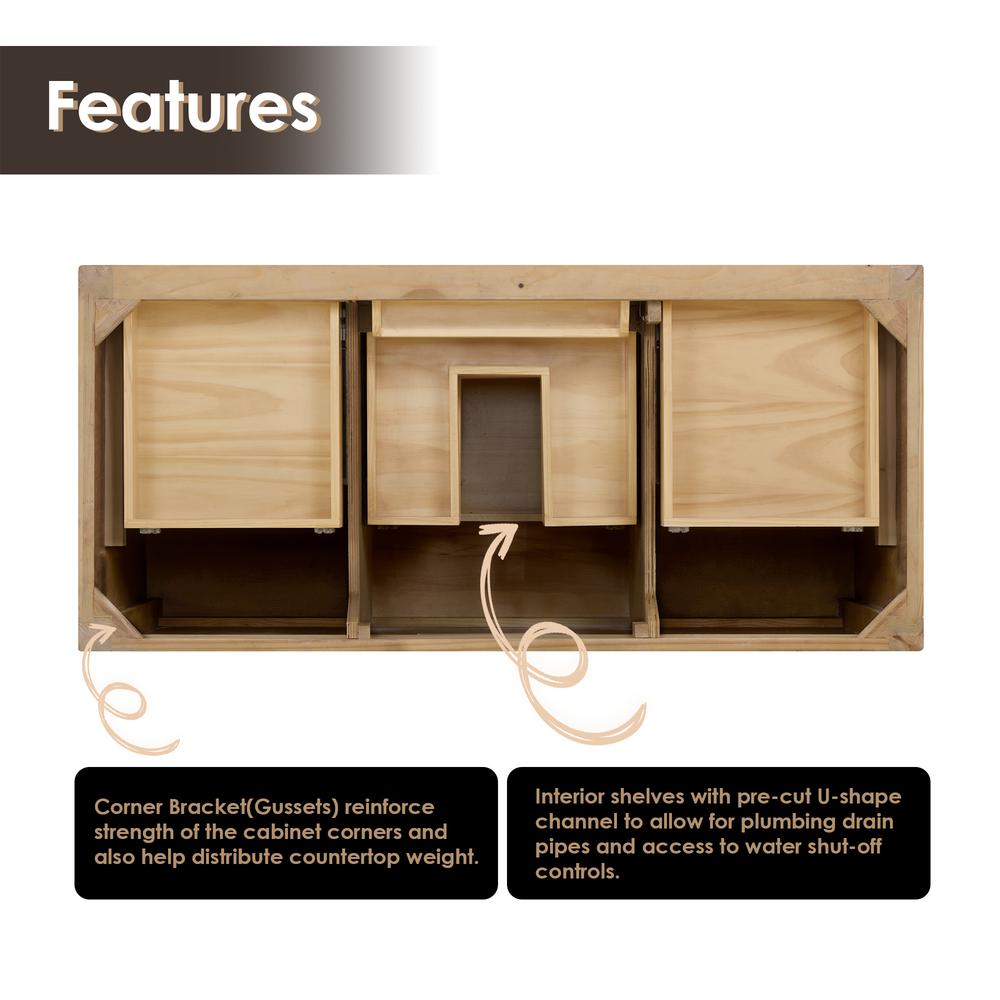 Single Bathroom Cabinet Vanity Base in without Top and Sink, no Mirror. Picture 5