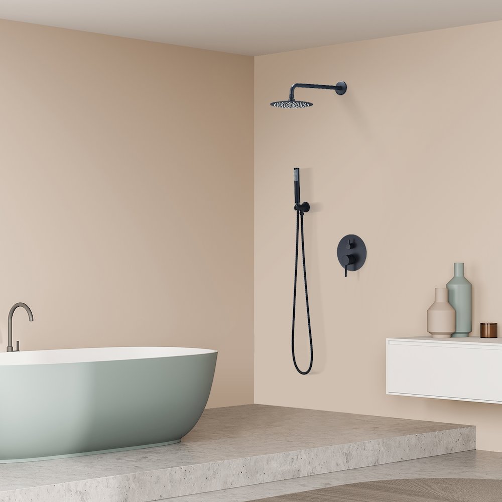Complete Shower System in Matte Black with Rough-In Valve. Picture 8