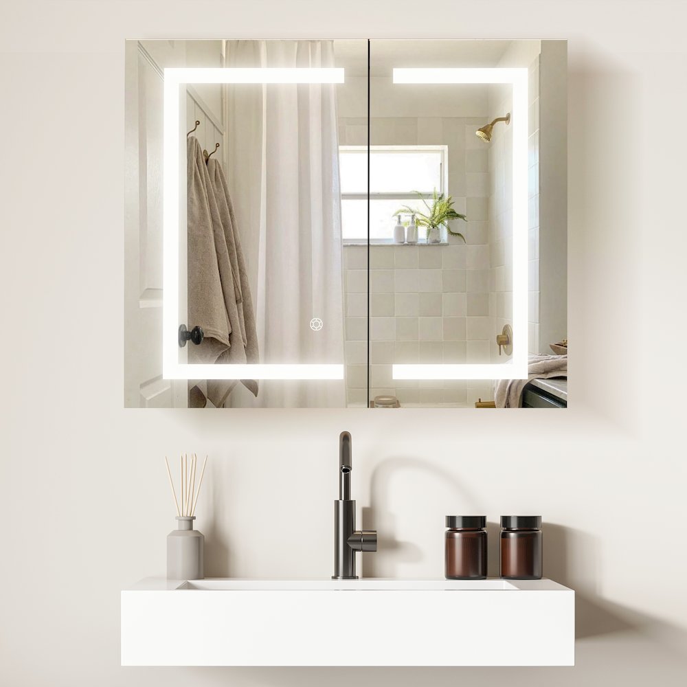 36" Frameless Surface-Mount/Recessed LED Lighted Bathroom Medicine Cabinet. Picture 2