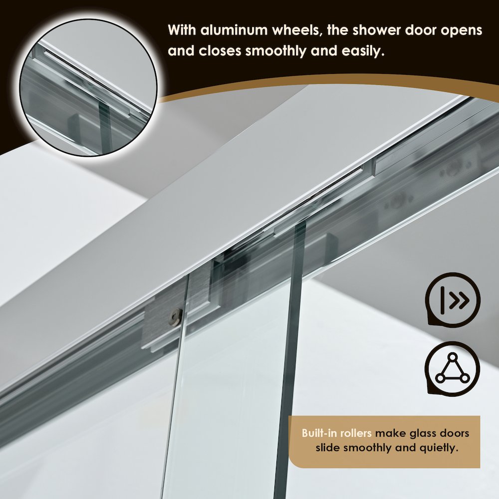 Framed Shower Door in Polished Chrome with Clear Glass. Picture 9