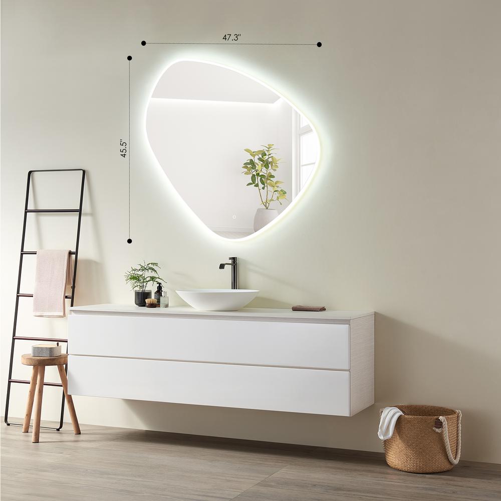 Rasso Novelty 47" Frameless Modern Bathroom/Vanity LED Lighted Wall Mirror. Picture 2