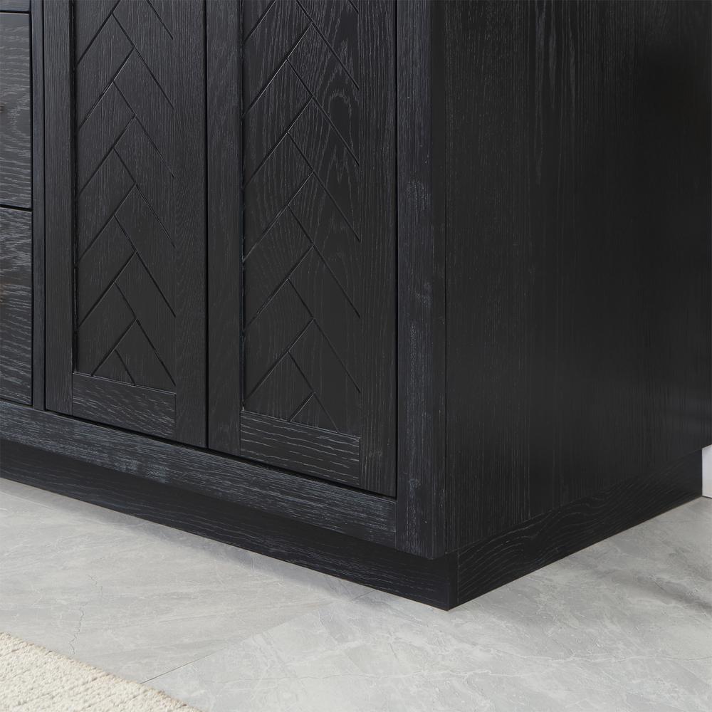 60" Double Bathroom Vanity Set in Black Oak without Mirror. Picture 8
