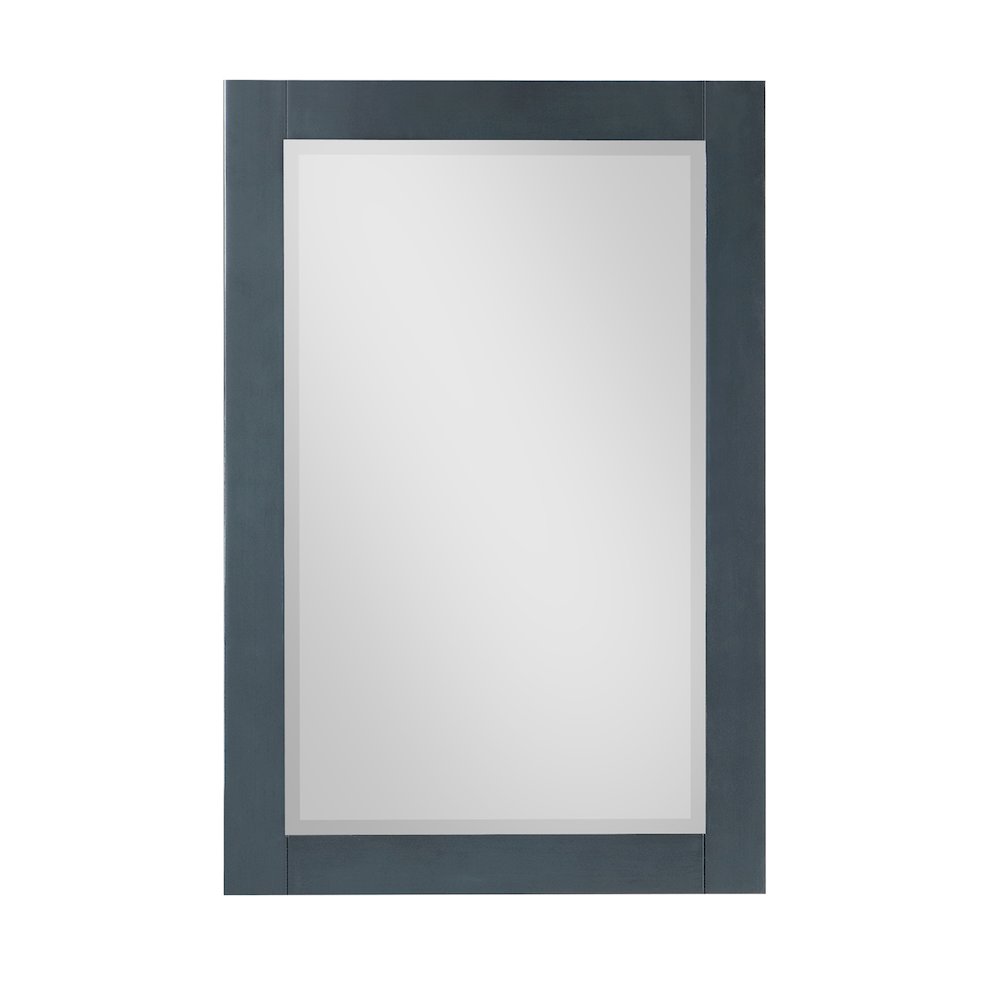 24" Rectangular Bathroom Wood Framed Wall Mirror in Classical Blue. Picture 1