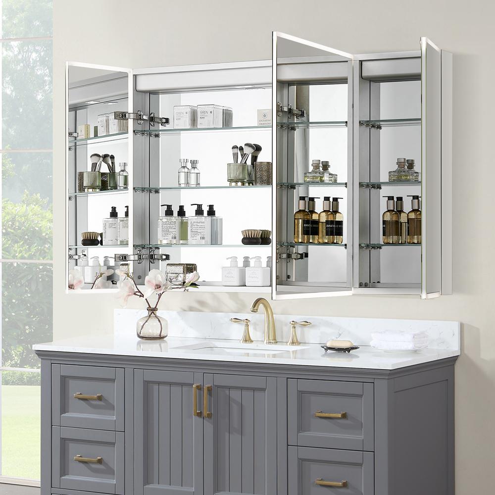 Frameless Surface-Mount/Recessed LED Lighted Bathroom Medicine Cabinet. Picture 10