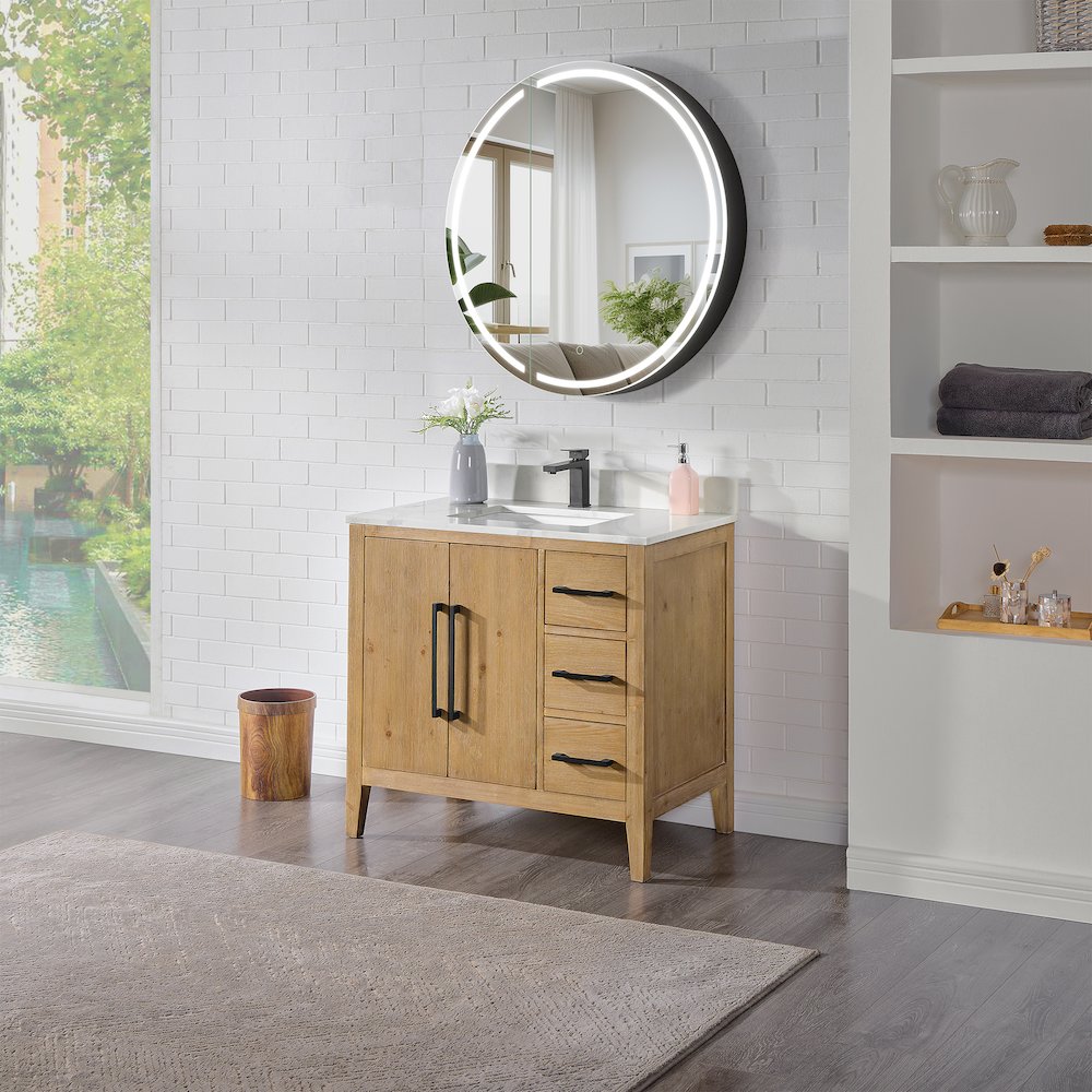 32x32" Round Frameless Surface-Mount Medicine Cabinet. Picture 17