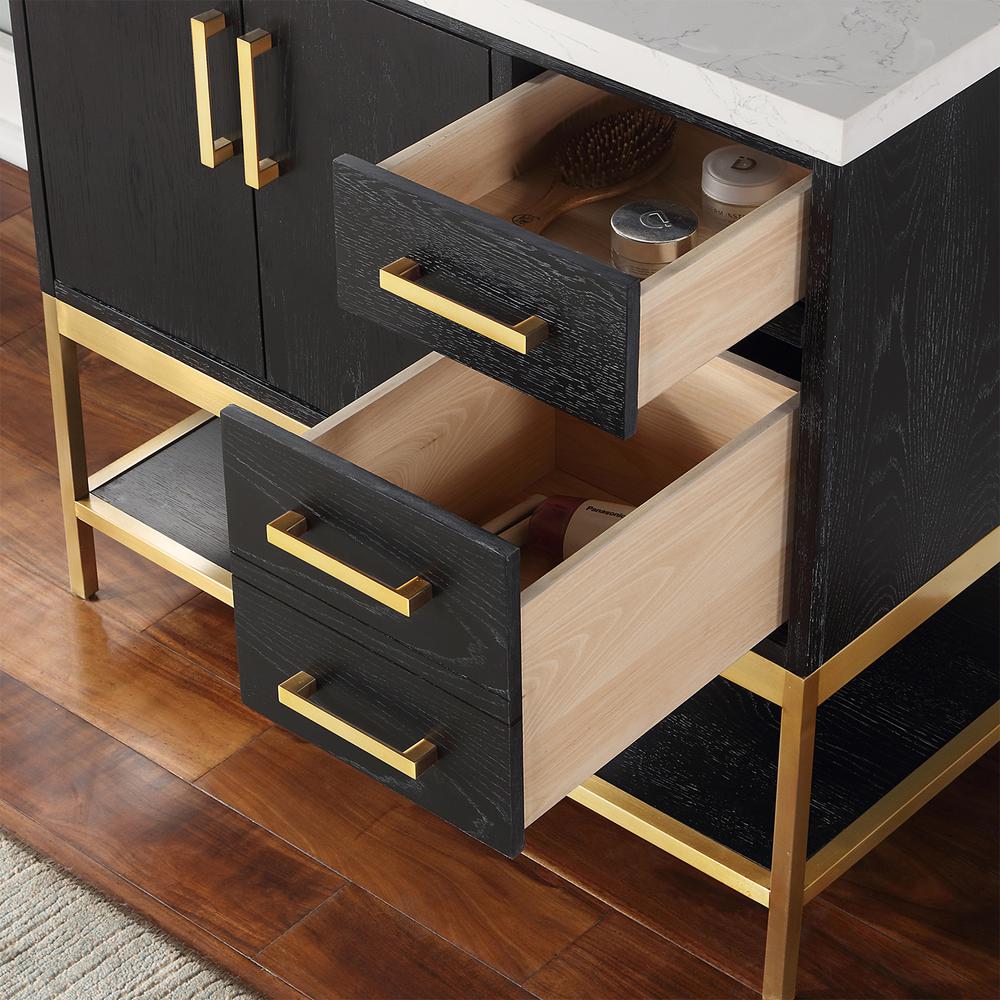 36" Single Bathroom Vanity Set in Black Oak with Mirror. Picture 8