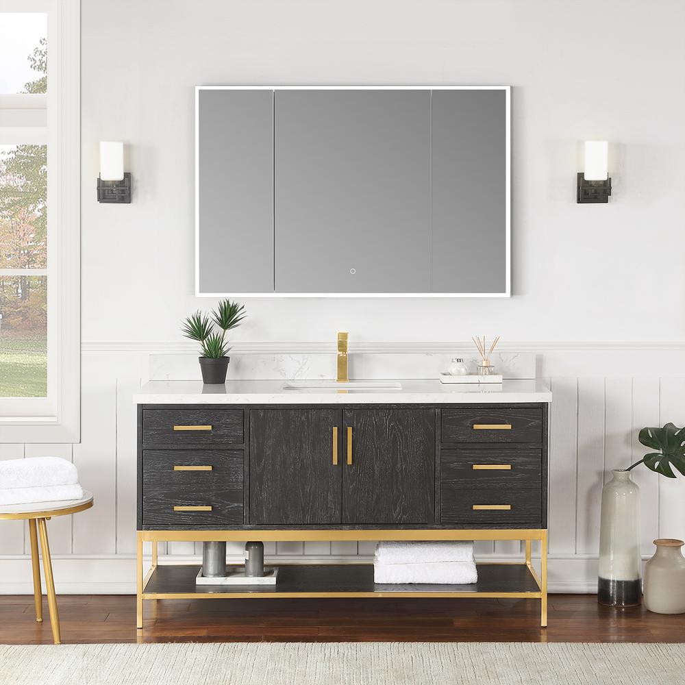 Frameless Surface-Mount/Recessed LED Lighted Bathroom Medicine Cabinet. Picture 6
