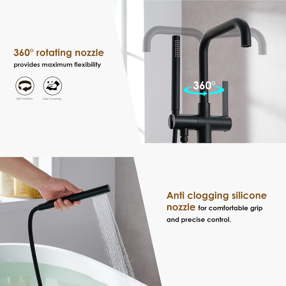 Single Lever Handle Freestanding Floor Mounted Tub Filler. Picture 12