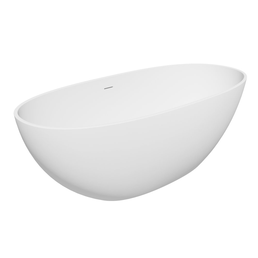 65" x 30" Solid Surface Soaking Bathtub and Integrated Overflow. Picture 2