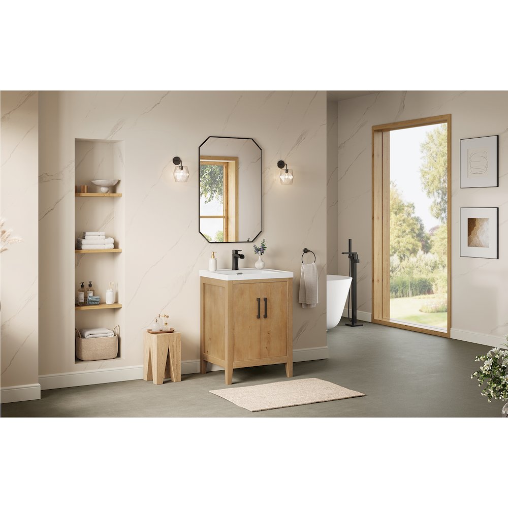 24" Single Bathroom Vanity in with White Ceramic Intergated Sink without Mirror. Picture 14