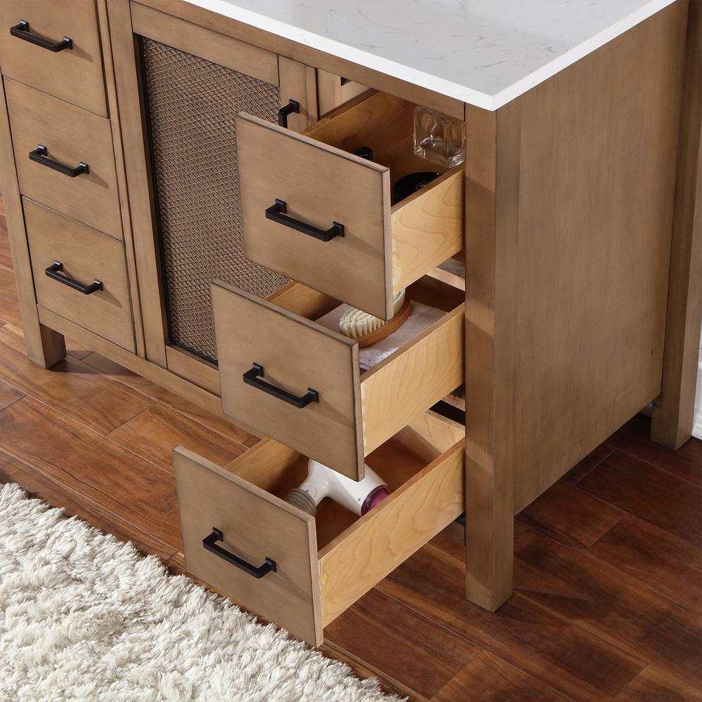 42" Single Bathroom Vanity Set in Brown Pine without Mirror. Picture 8