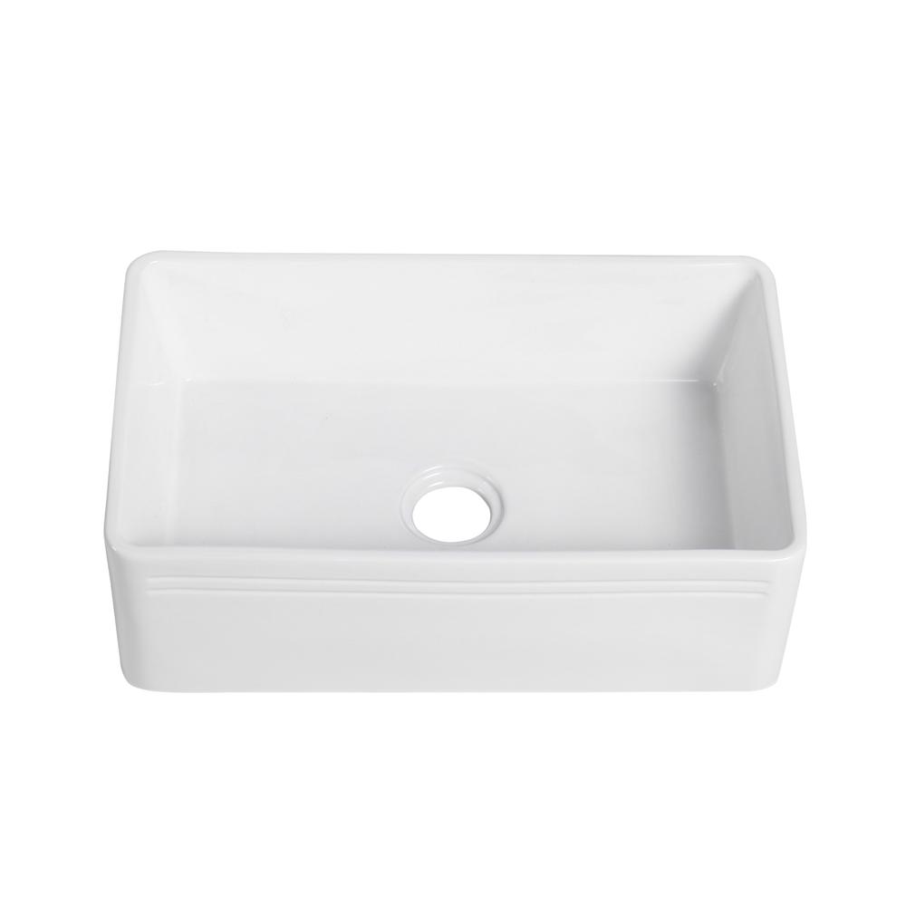 Porcelain Vitreous China 30" L x 18" W Farmhouse Sink. Picture 3