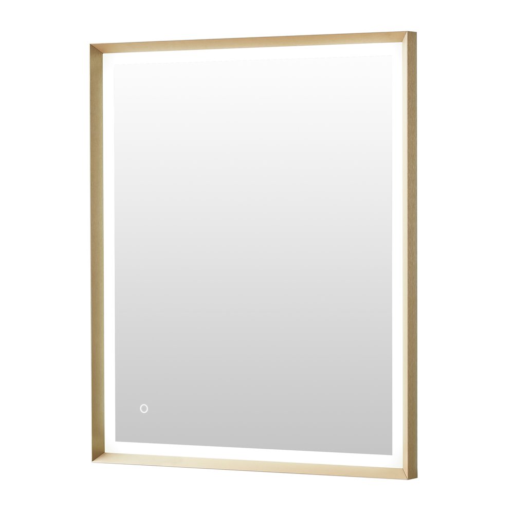 36"x30" Rectangular Wall Mirror in Brushed Gold Aluminum Framed. Picture 2