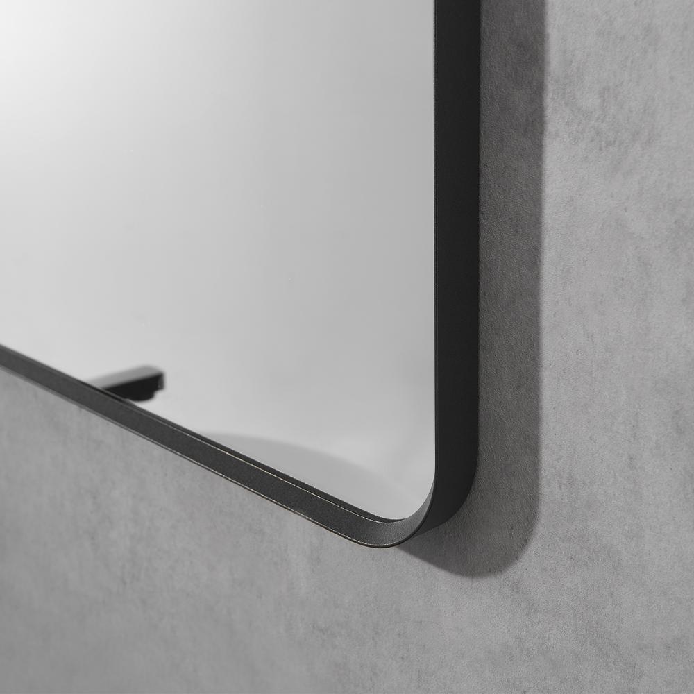 Nettuno 48" Rectangle Bathroom/Vanity Matt Black Aluminum Framed Wall Mirror. Picture 5
