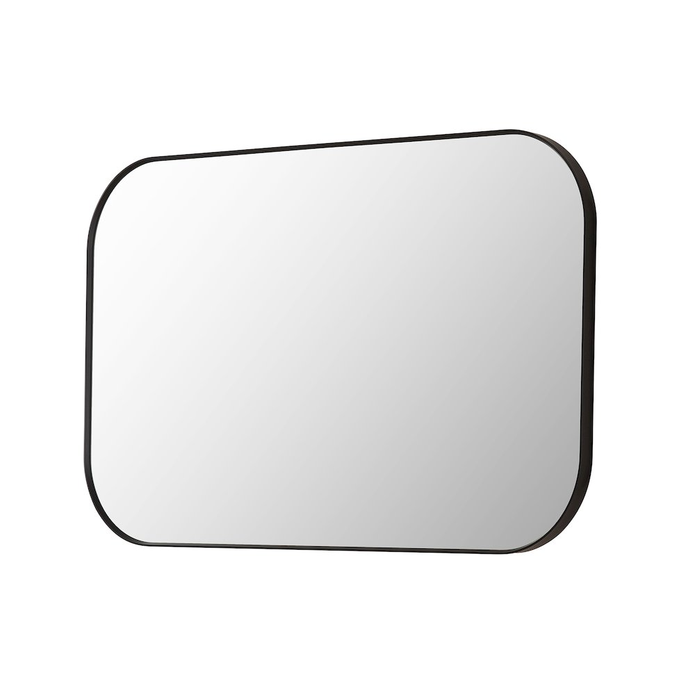 48x30" Rectangular Aluminum Framed in Matte Black Modern Bathroom Wall Mirror. Picture 1