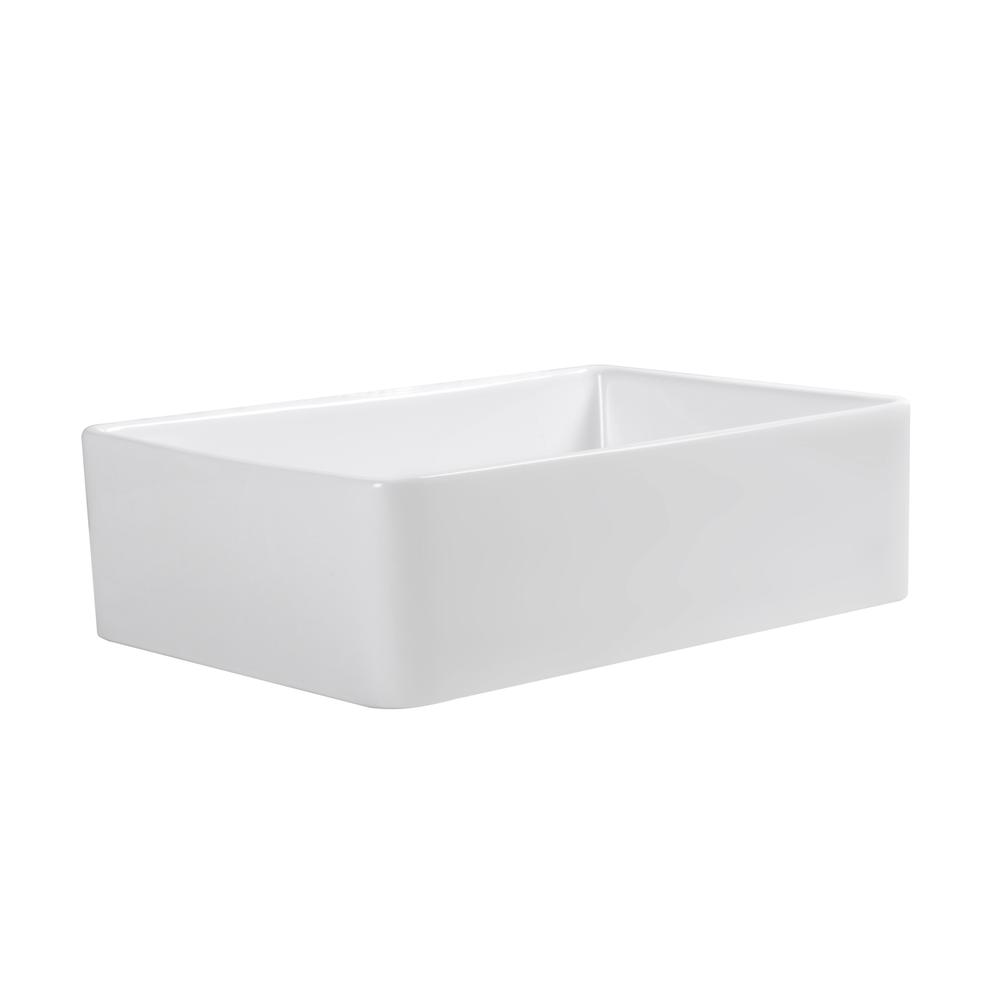 Treviso Glossy White Ceramic Rectangular 30" L x 19.7" W Vessel Bathroom Sink. Picture 3