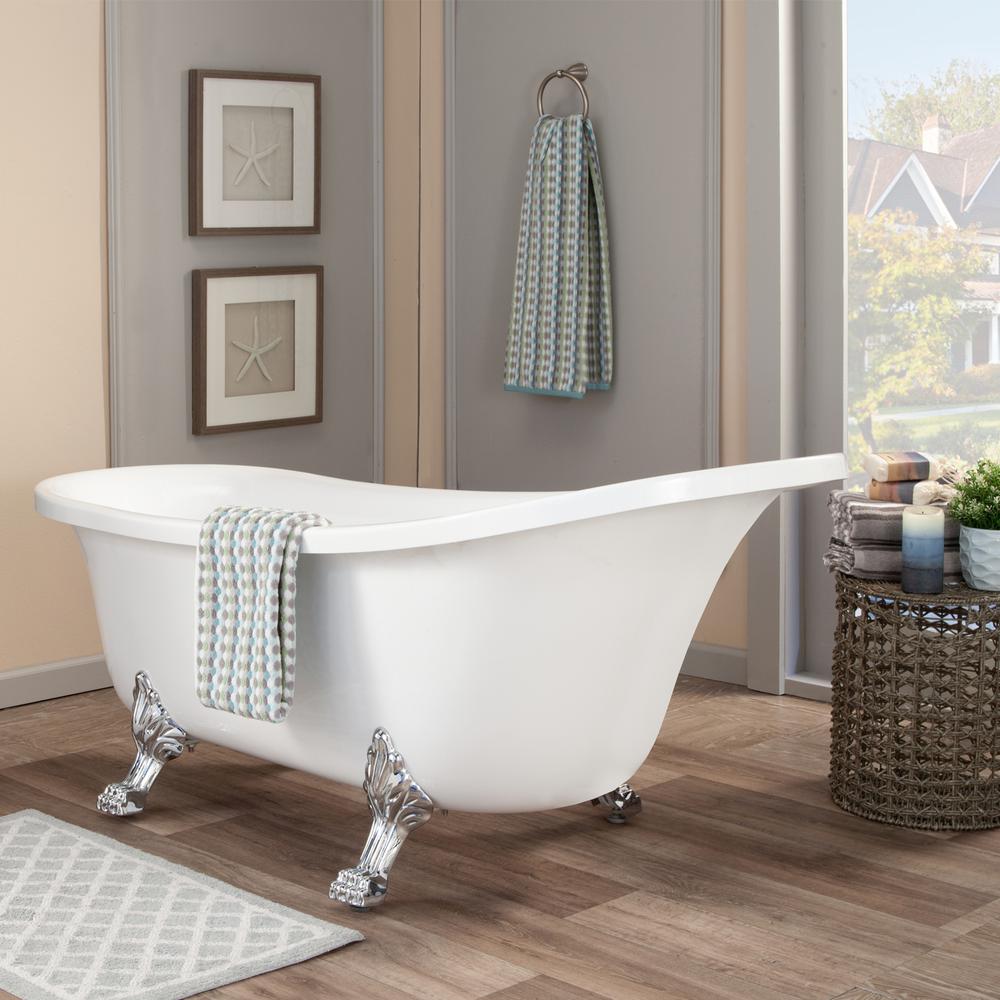 69" x 30" Clawfoot Soaking Acrylic Bathtub. Picture 8