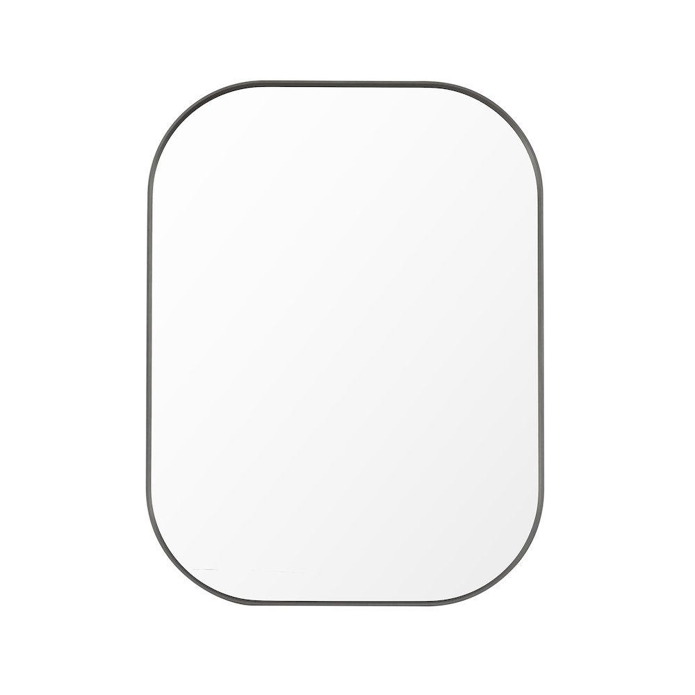 24x32" Rectangular Aluminum Framed in Gunmetal Modern Bathroom Wall Mirror. Picture 2
