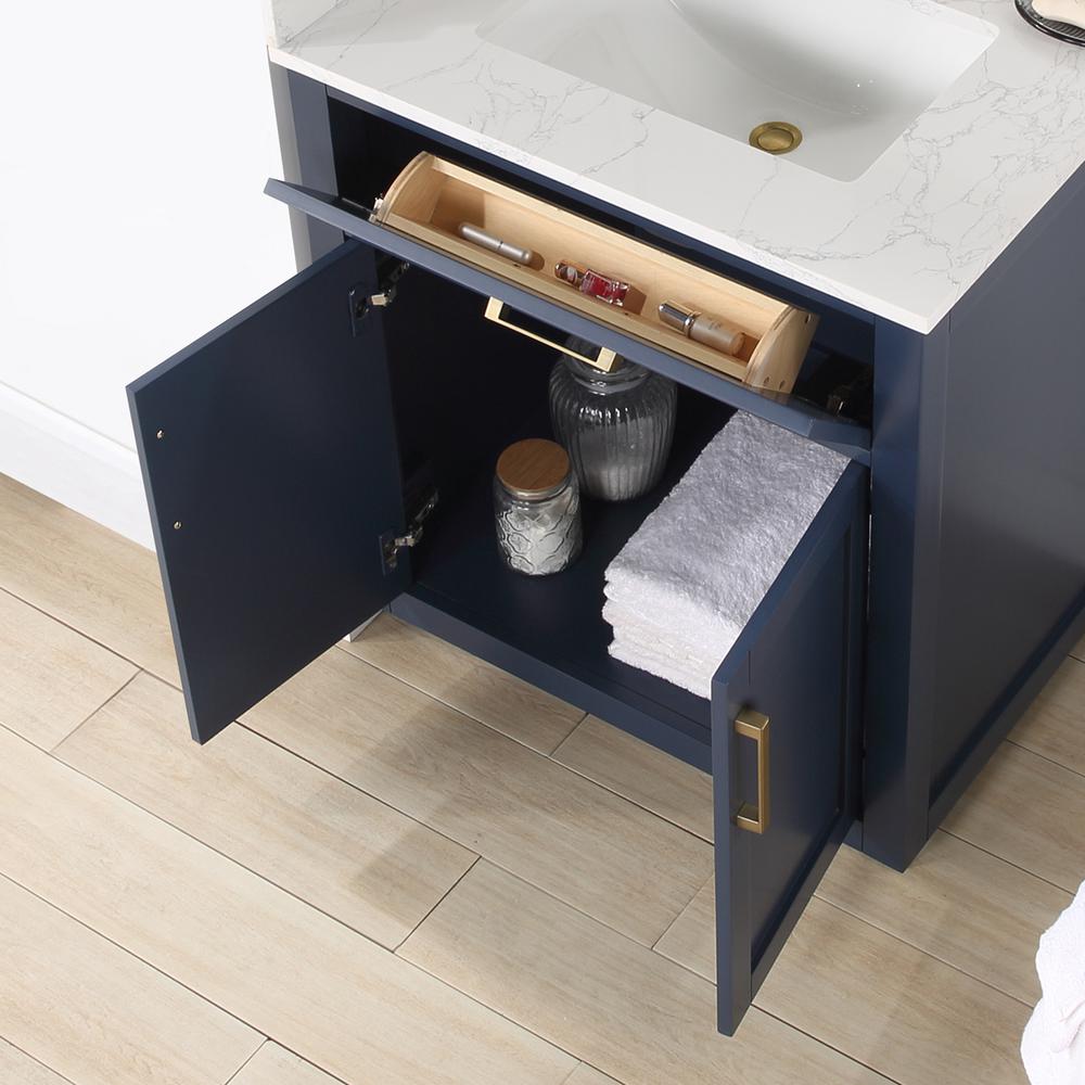 30" Single Bathroom Vanity in Royal Blue without Mirror. Picture 7