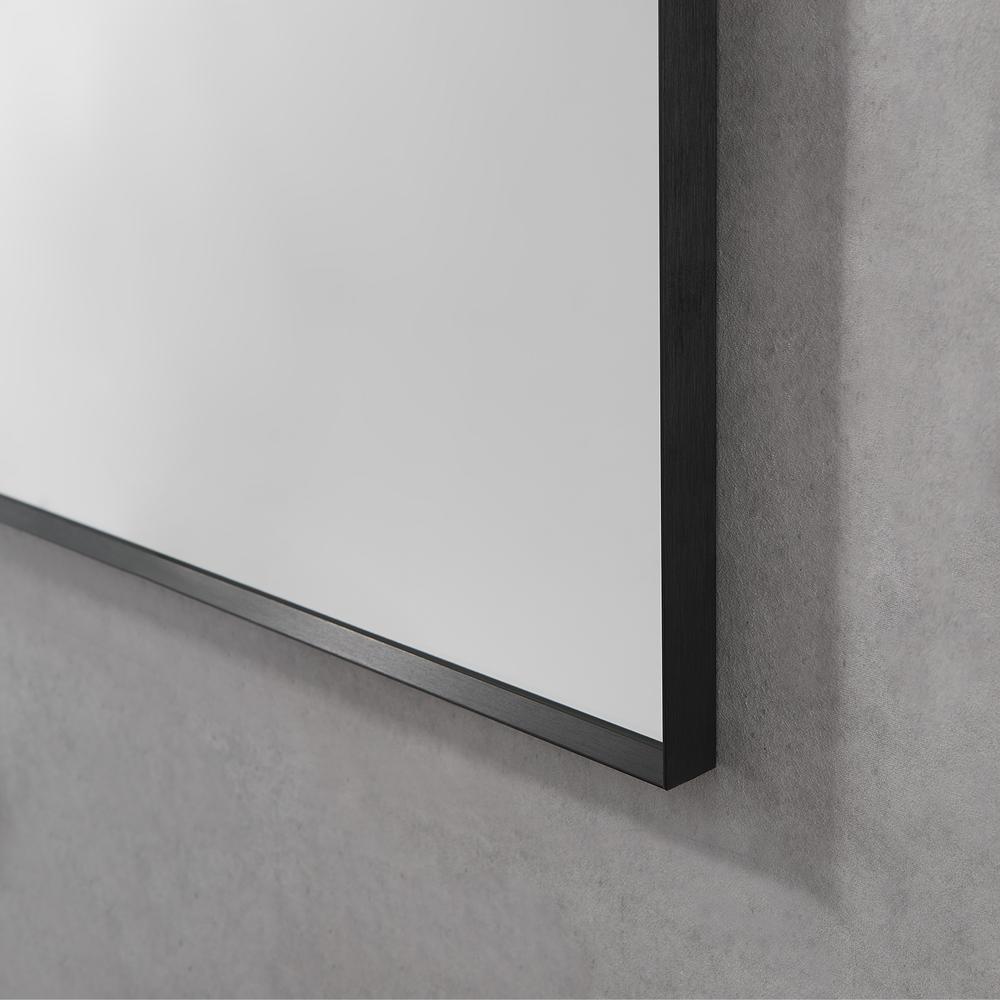Sassi 48" Rectangle Bathroom/Vanity Matt Black Aluminum Framed Wall Mirror. Picture 4
