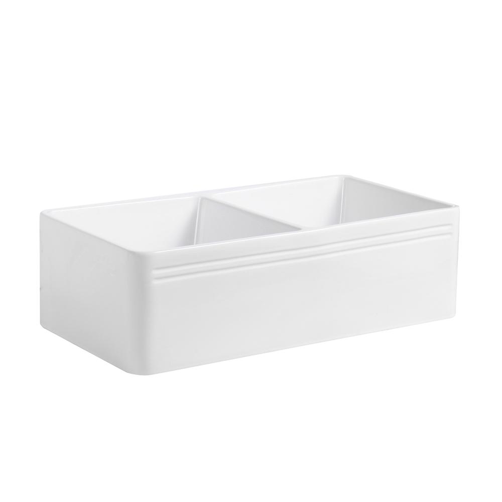 33" L x 18" W Farmhouse Double Sinks. Picture 2