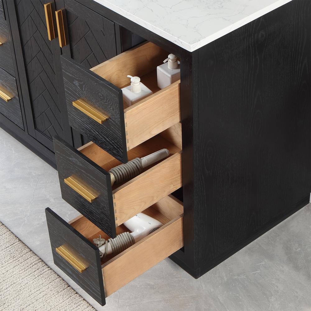 48" Single Bathroom Vanity Set in Black Oak without Mirror. Picture 8