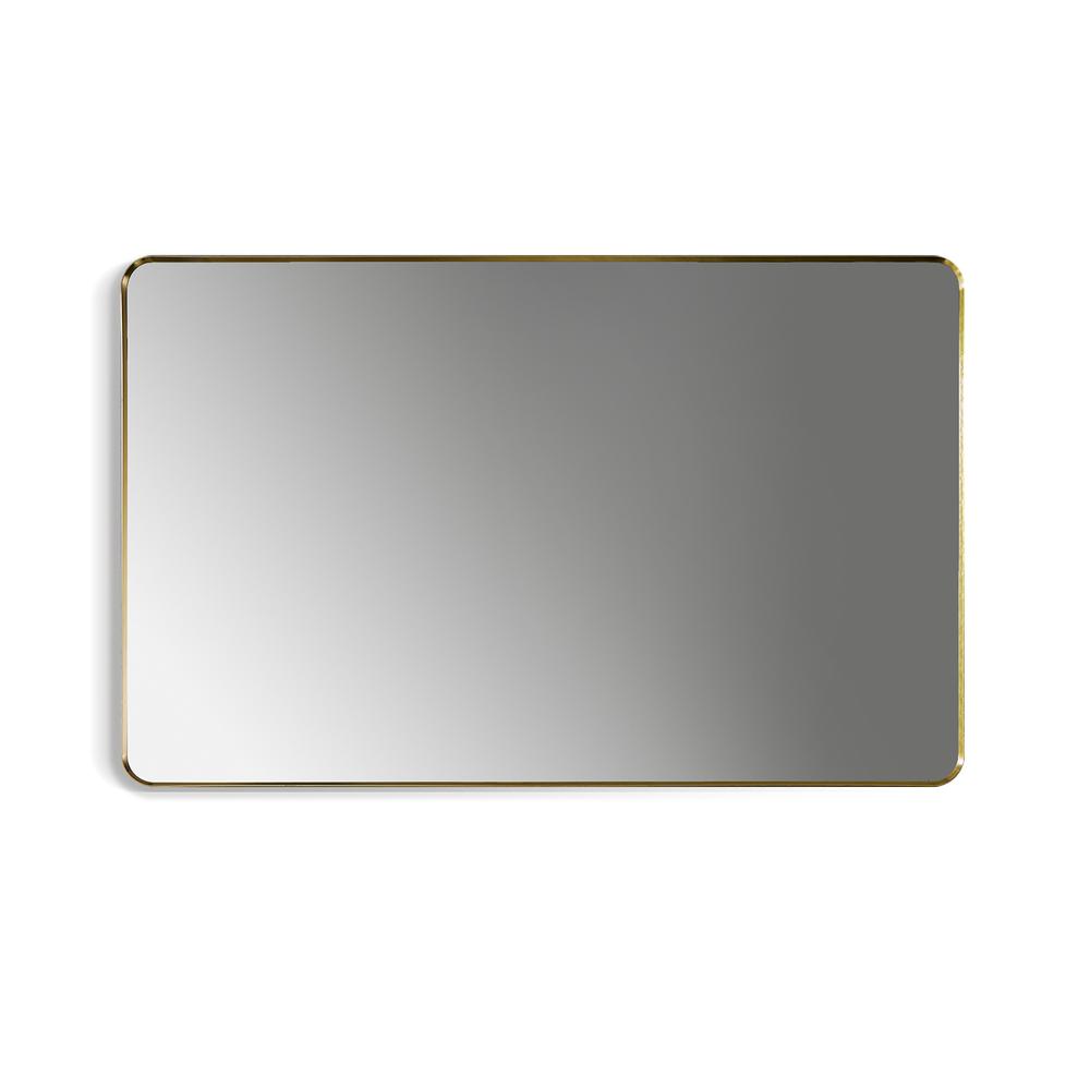 Nettuno 48" Rectangle Bathroom/Vanity Brushed Gold Aluminum Framed Wall Mirror. Picture 1