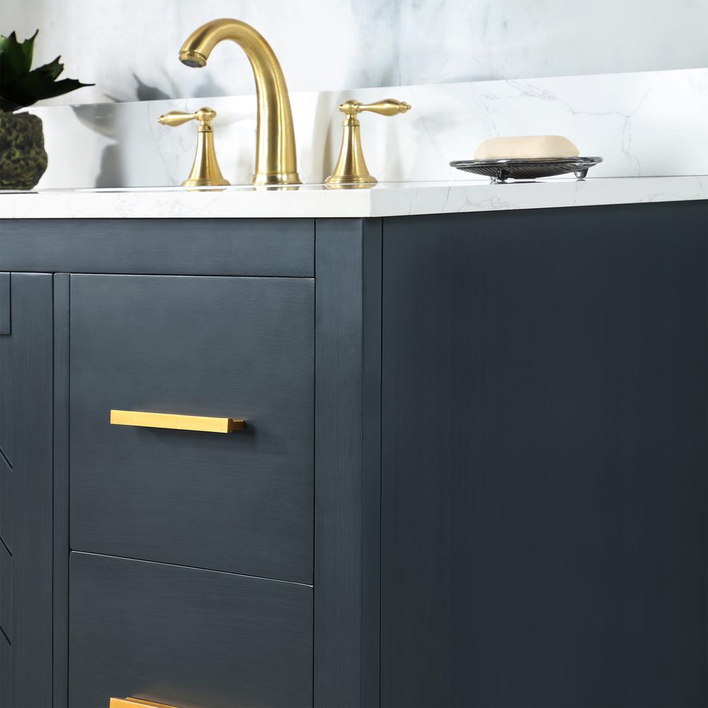42" Single Bathroom Vanity Set in Classic Blue with Mirror. Picture 12