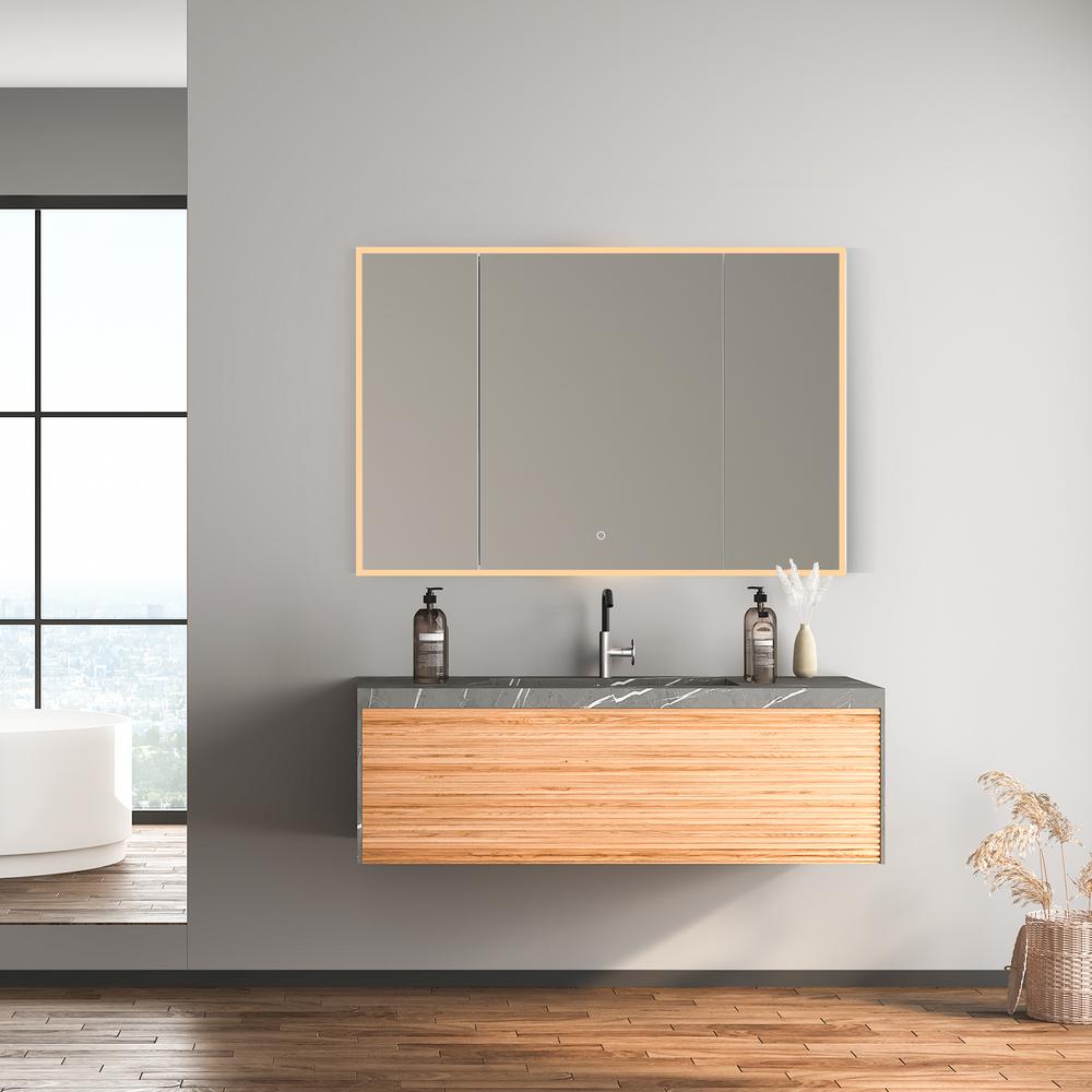 Frameless Surface-Mount/Recessed LED Lighted Bathroom Medicine Cabinet. Picture 16
