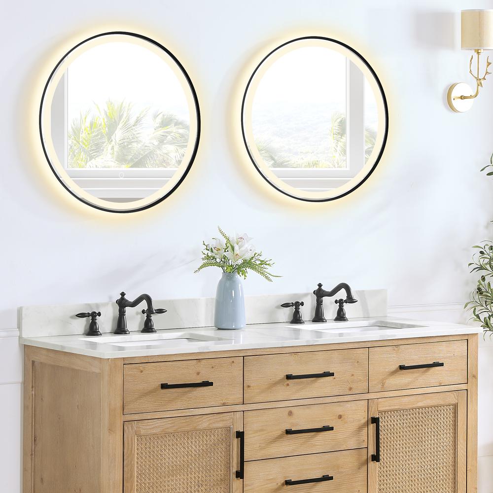 Arbios 60. in Quartz Stone Vanity Top in Calacatta White with White Sink. Picture 5