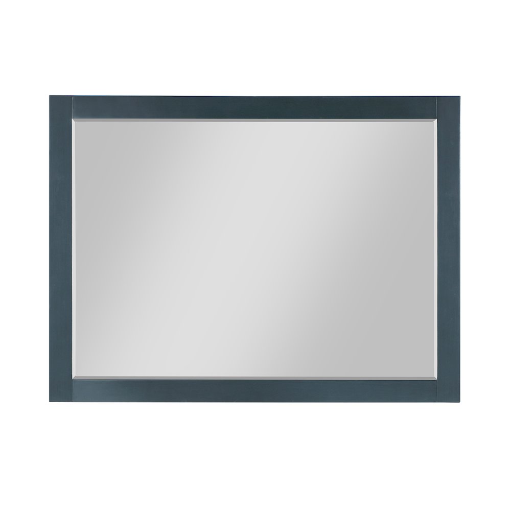 48" Rectangular Bathroom Wood Framed Wall Mirror in Classical Blue. Picture 1