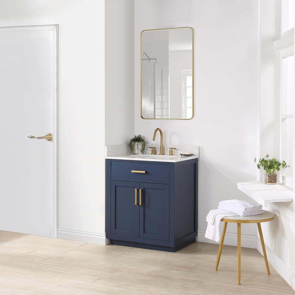 30" Single Bathroom Vanity in Royal Blue without Mirror. Picture 13