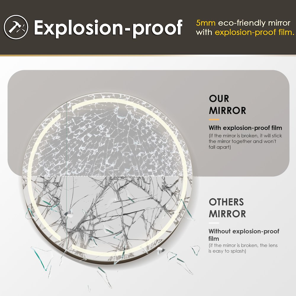 24x24" Round Frameless Surface-Mount Medicine Cabinet. Picture 13