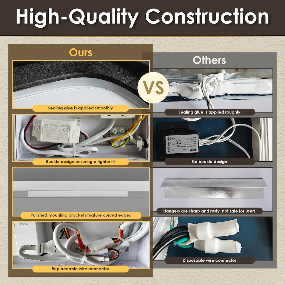 26"x65" Rectangular Anti-Fog Dimmable Modern Bathroom/Dressing. Picture 14