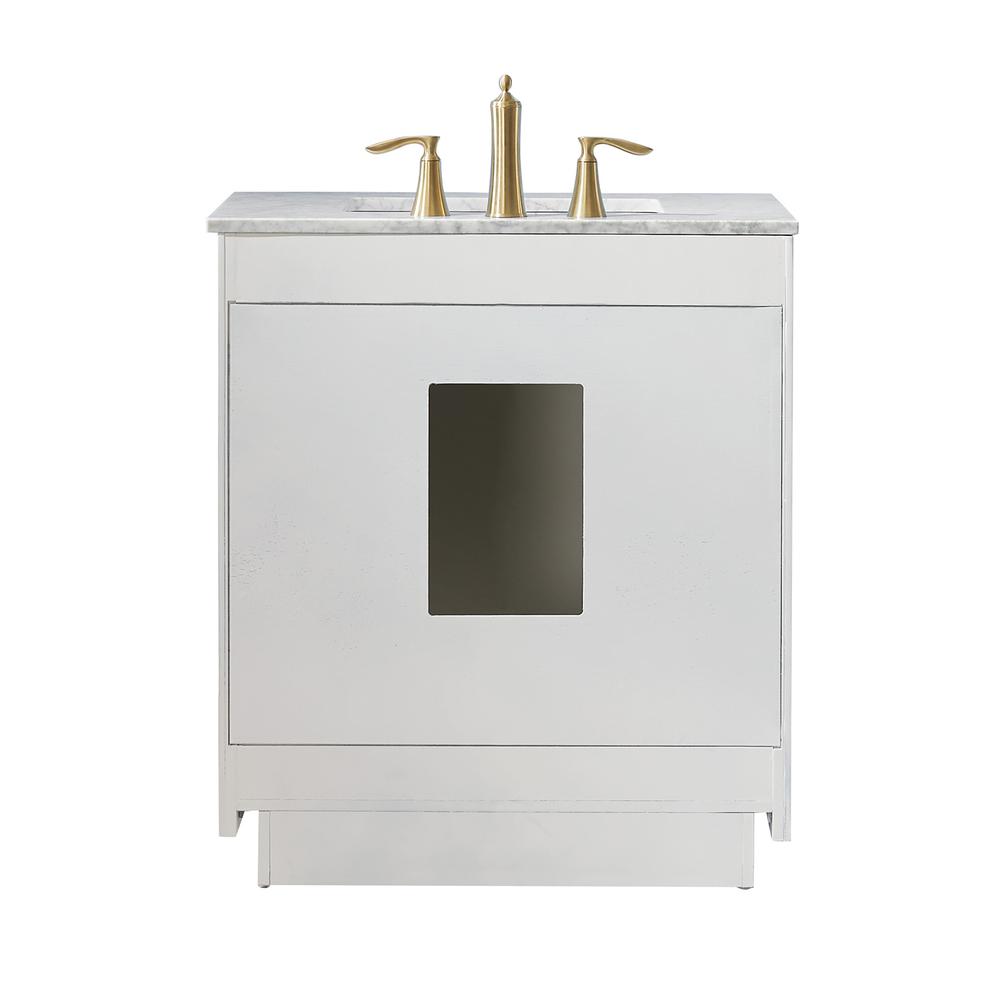 30" Single Bathroom Vanity Set in White with Mirror. Picture 2