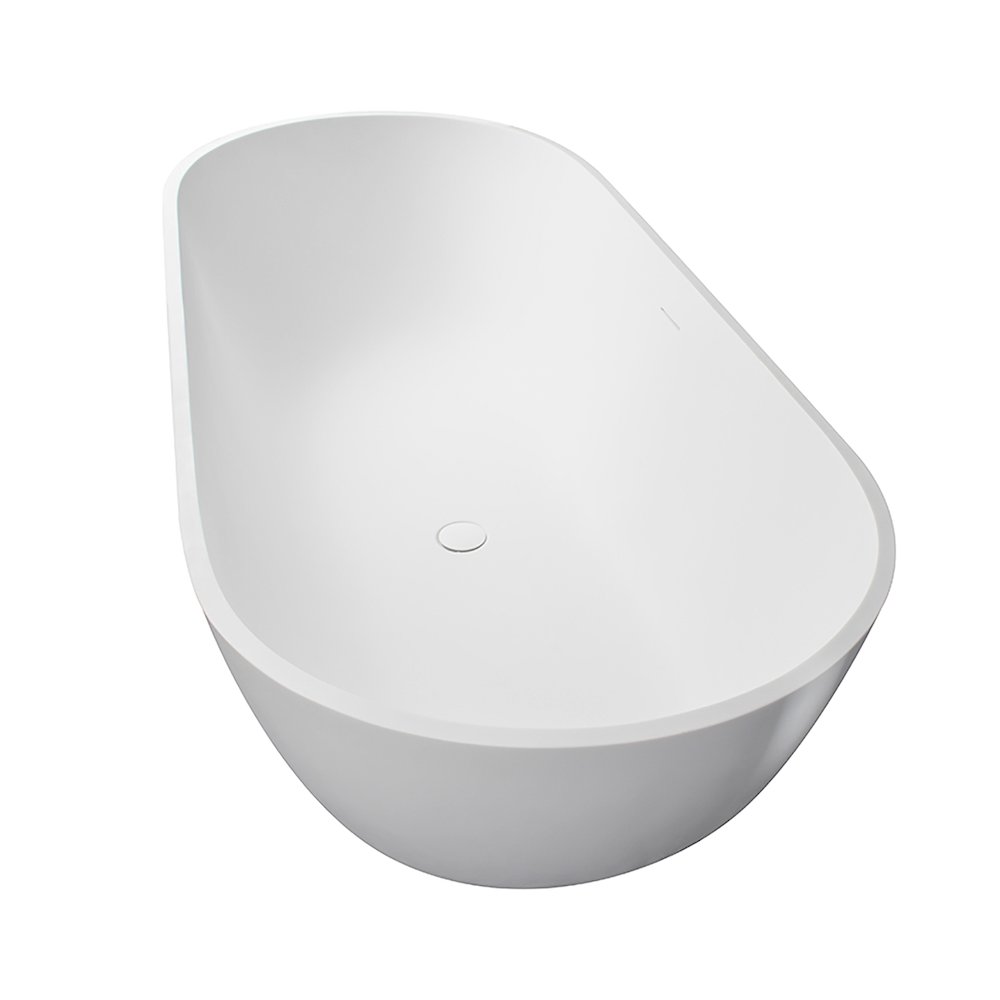 59" x 30" Solid Surface Soaking Bathtub and Integrated Overflow. Picture 6