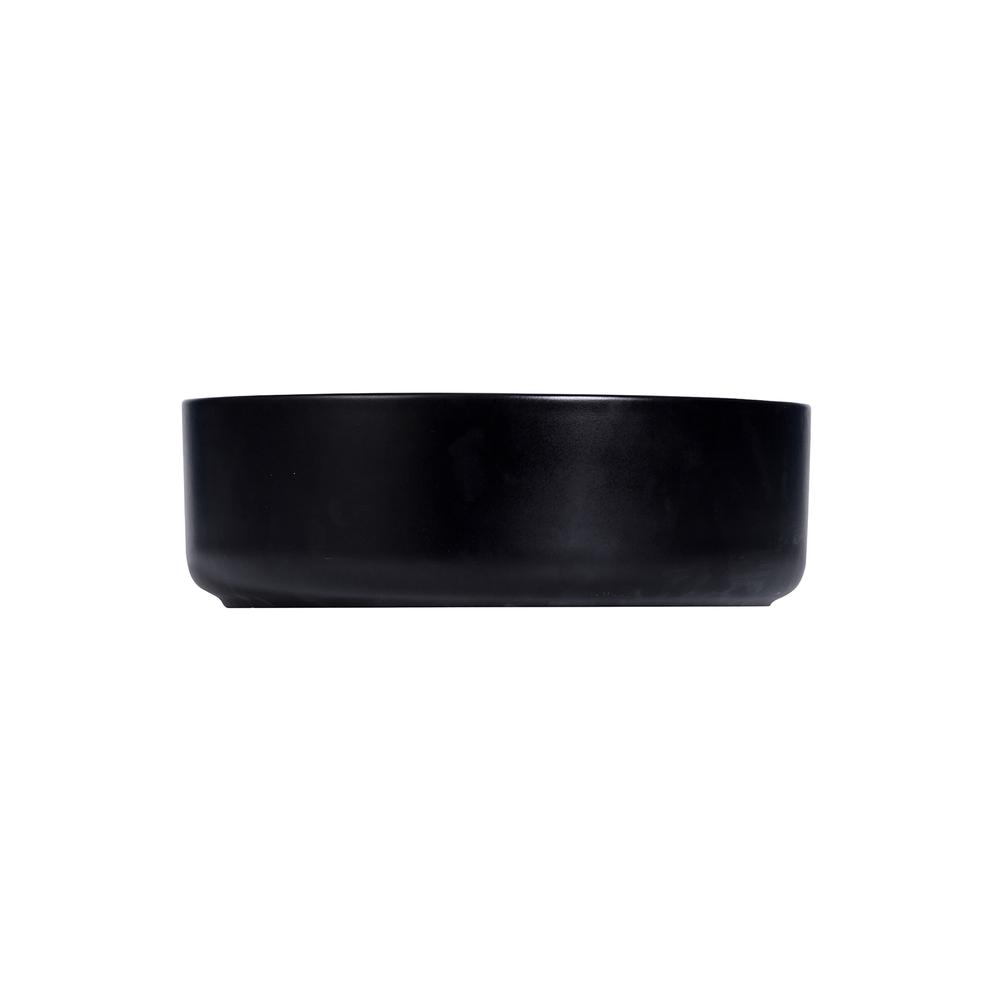 14 in. Round Black Finish Ceramic Vessel Bathroom Vanity Sink. Picture 1