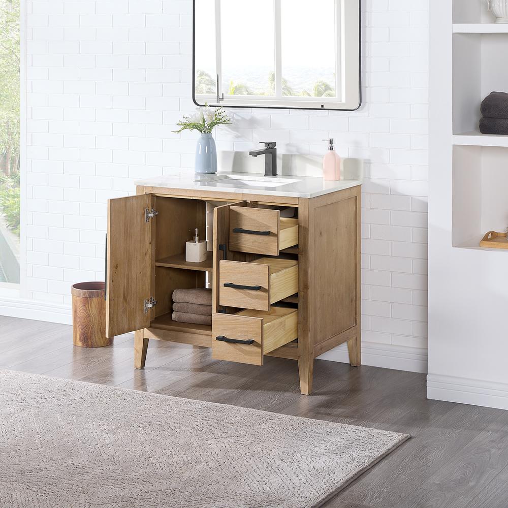 Single Bathroom Cabinet Vanity Base without Top and Sink, no Mirror. Picture 4