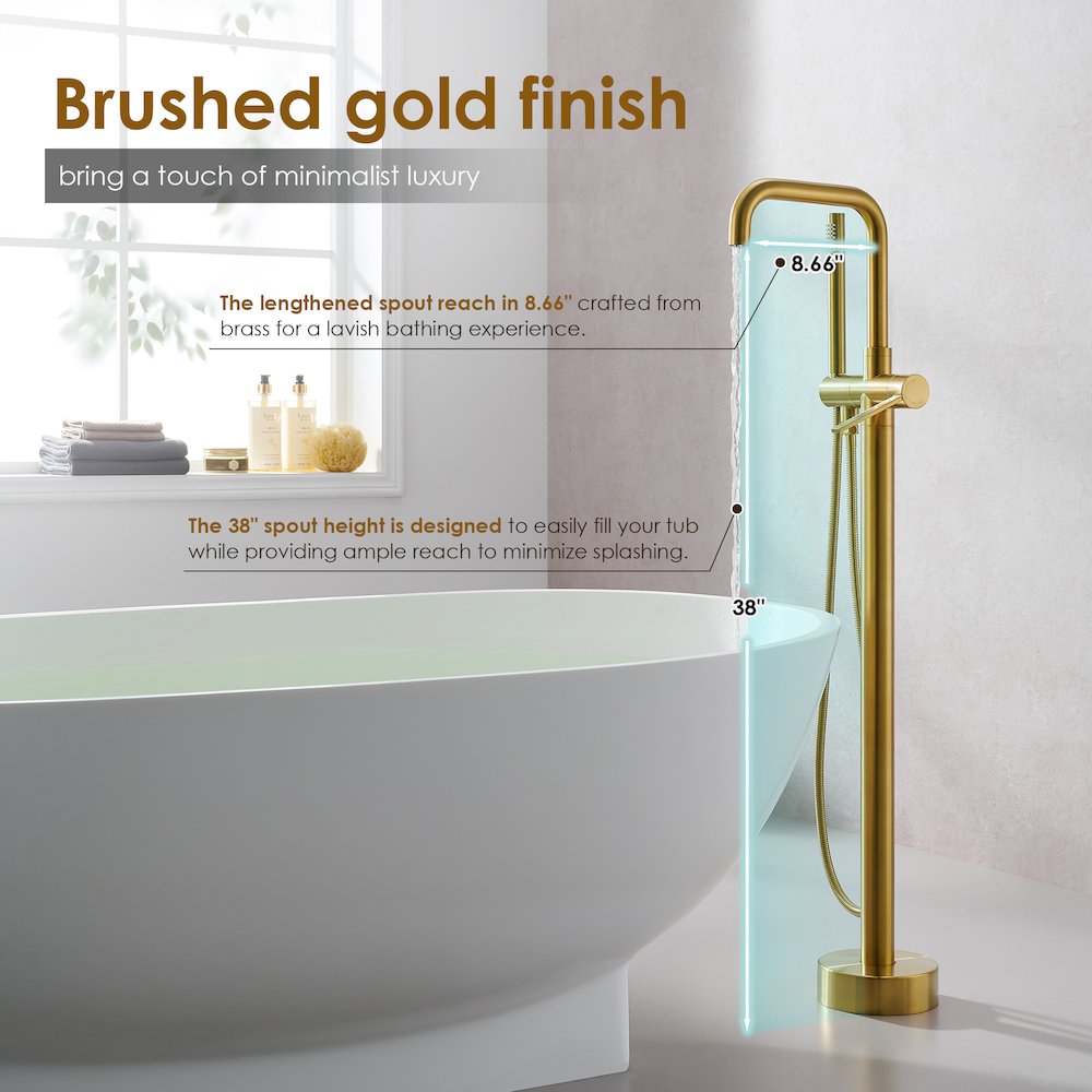 Single Lever Handle Freestanding Floor Mounted Tub Filler. Picture 10
