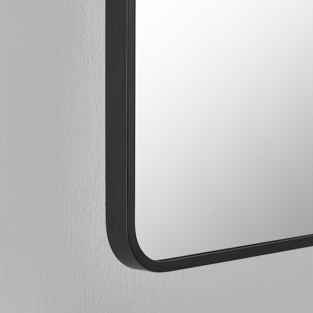 24x32'' Aluminum Framed in Matte Black Modern Bathroom Pivot Wall Mirror. Picture 4