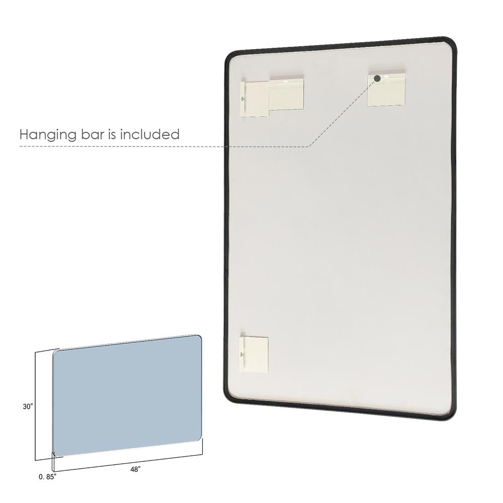 Nettuno 48" Rectangle Bathroom/Vanity Matt Black Aluminum Framed Wall Mirror. Picture 8