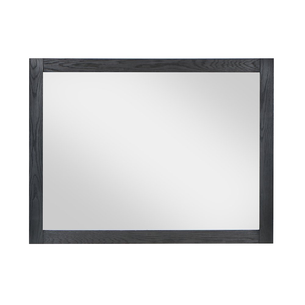 48" Rectangular Bathroom Wood Framed Wall Mirror in Brown Oak. Picture 1