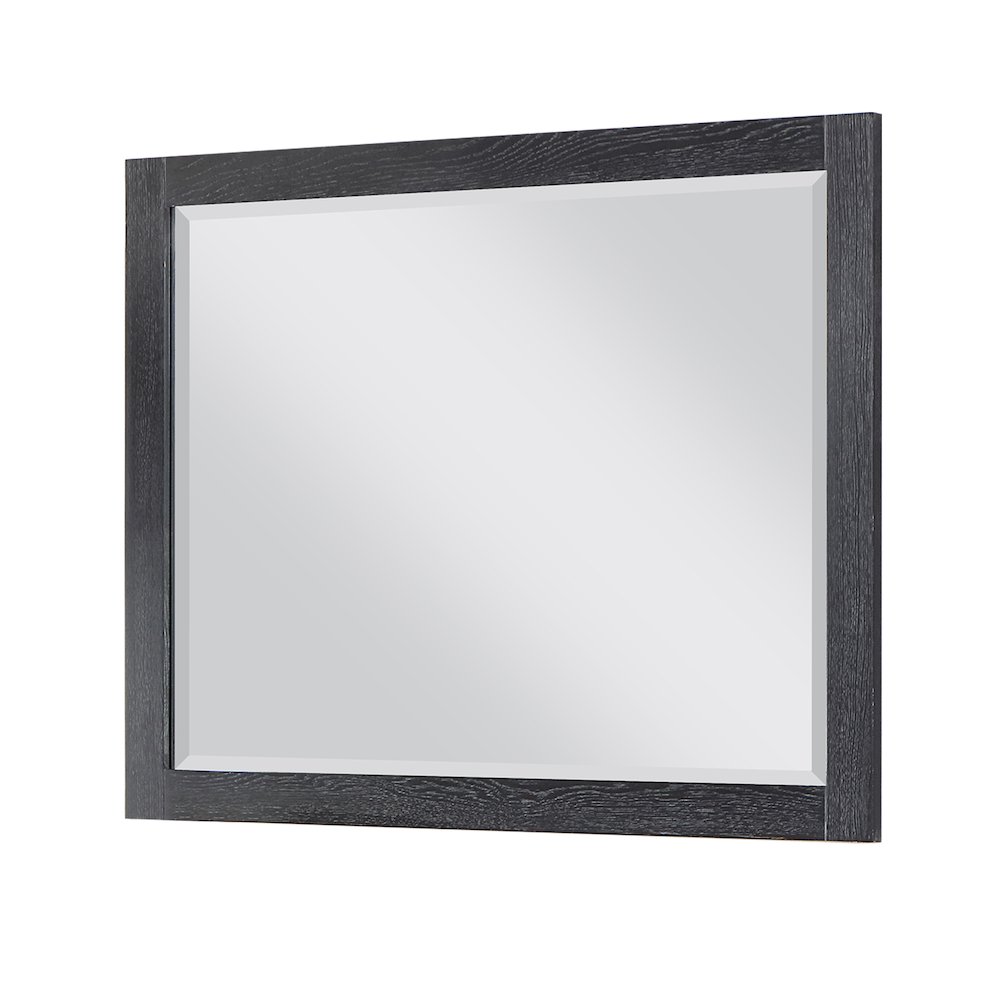 48" Rectangular Bathroom Wood Framed Wall Mirror in Black Oak. Picture 2