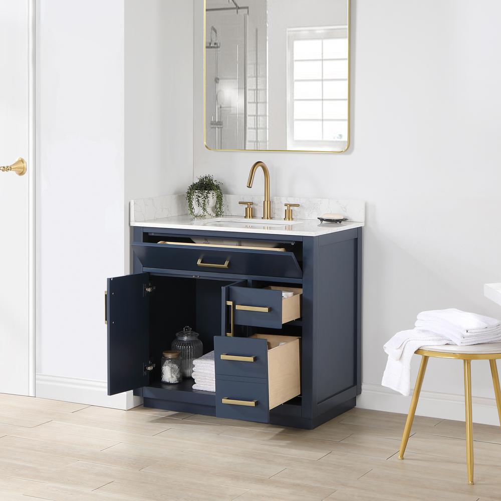36" Single Bathroom Vanity in Royal Blue without Mirror. Picture 11